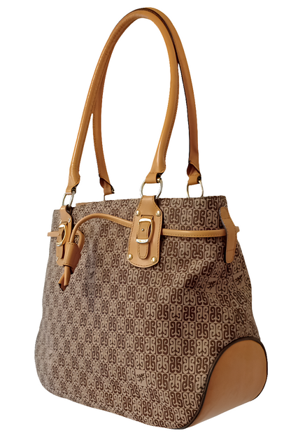 Borsa a spalla vintage in tela monogram Piero Guidi
