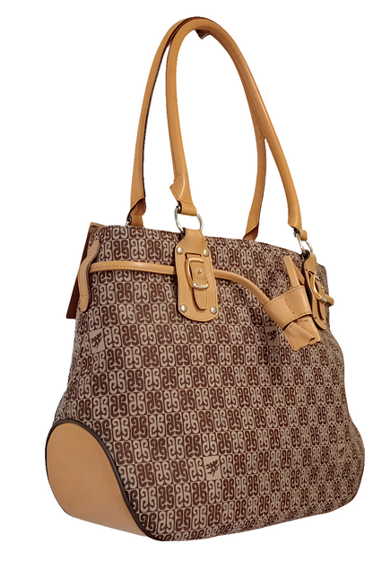 Borsa a spalla vintage in tela monogram Piero Guidi