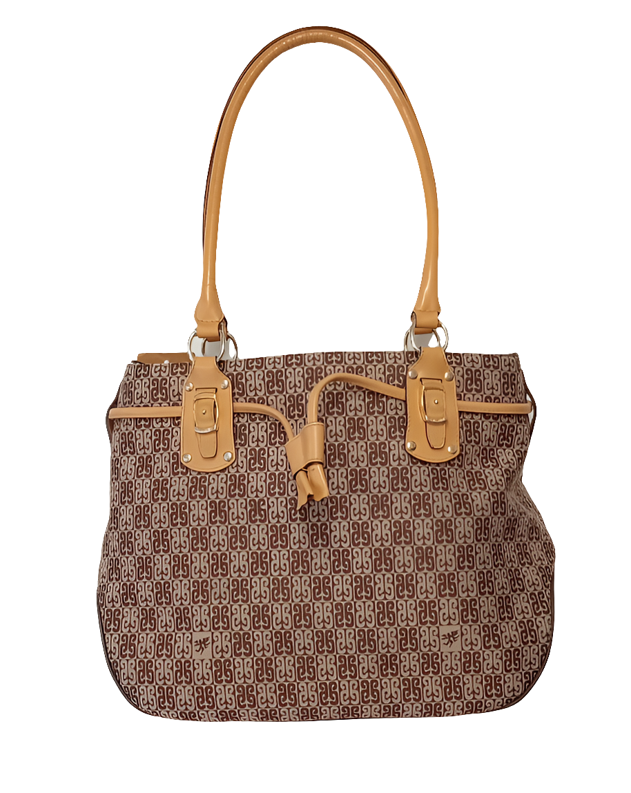Borsa a spalla vintage in tela monogram Piero Guidi